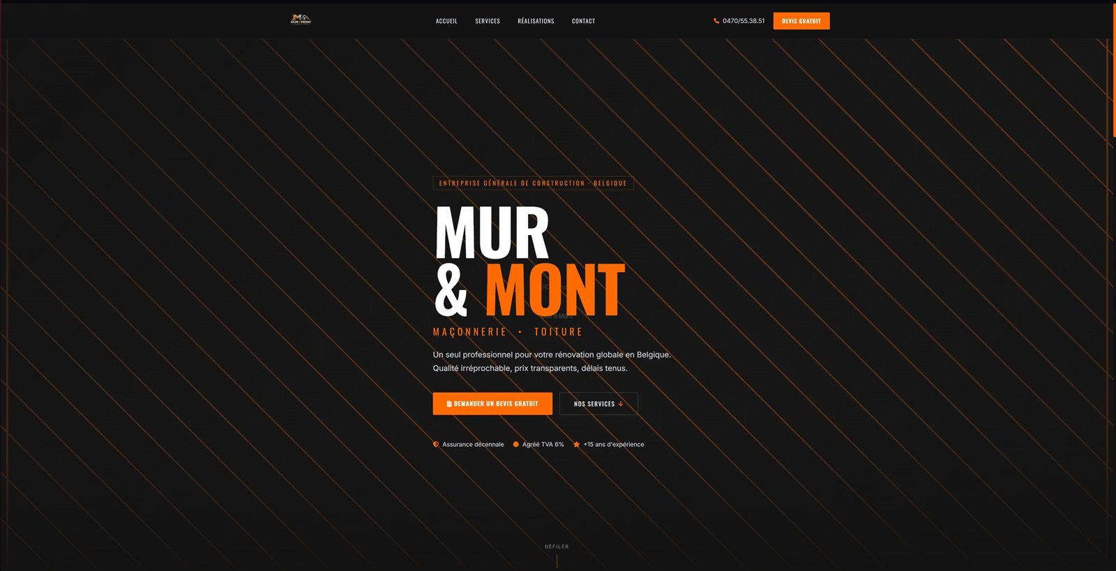 Site web Mur & Mont présenté dans le portfolio SifferTech
